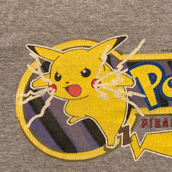 Vintage 1999 Pokémon Pikachu Long Sleeve Shirt Top S Small Screen Print Image - Picture 12 of 12